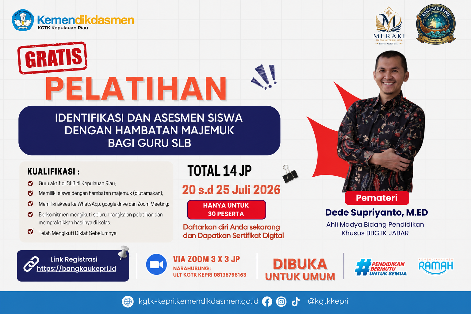 PELATIHAN INDENTIFIKASI DAN ASESMEN SISWA DENGAN HAMBATAN MAJEMUK BAGI GURU SLB